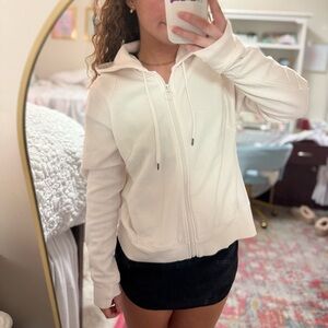 Women's Light Pink Zip-Up Hoodie